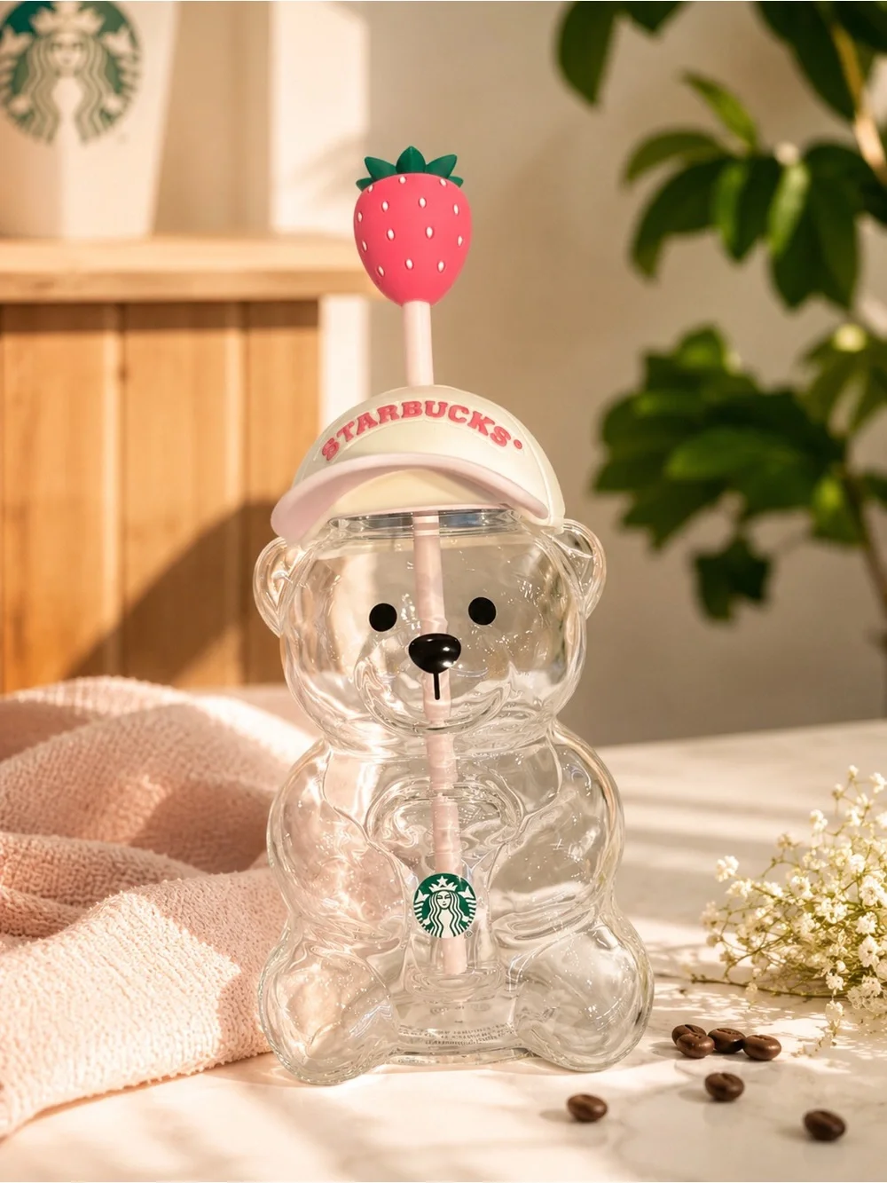 Starbucks Bearista Pink Summer 2026 Limited Edition Ball Cap Strawberry Bear